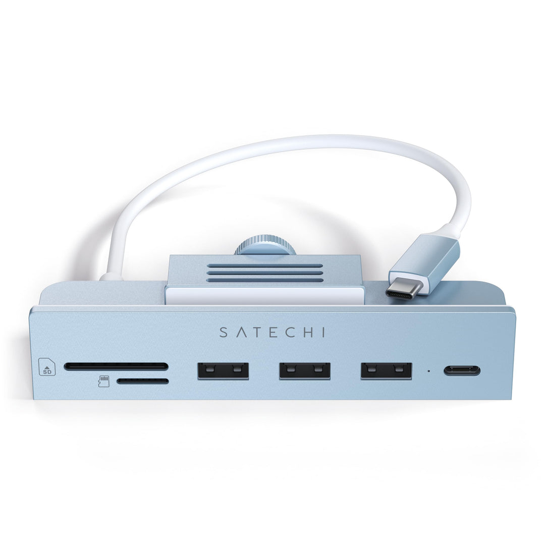 SATECHI USB-C Klemm Hub, für iMac M4, USB-C Daten, 3X USB-A 3.0, Micro-/SD Kartenleser, für iMac M4