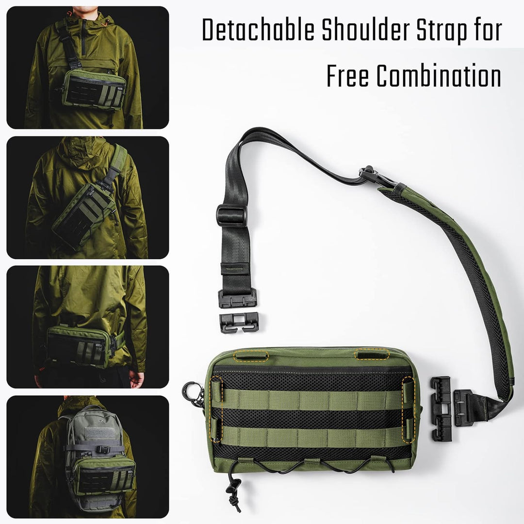 TACTICAL GEEK Cache L3 EDC Sling Bag Chest Crossbody Bag für Herren Damen, YKK Reissverschluss Umhän