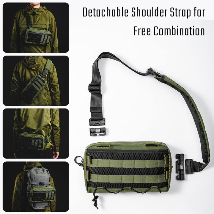TACTICAL GEEK Cache L3 EDC Sling Bag Chest Crossbody Bag für Herren Damen, YKK Reissverschluss Umhän