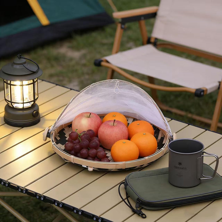 Zelt-Korb - Lebensmittel-Servierkorb, Netzkorb, handgewebt, für Picknick, Lebensmittelabdeckung, Out