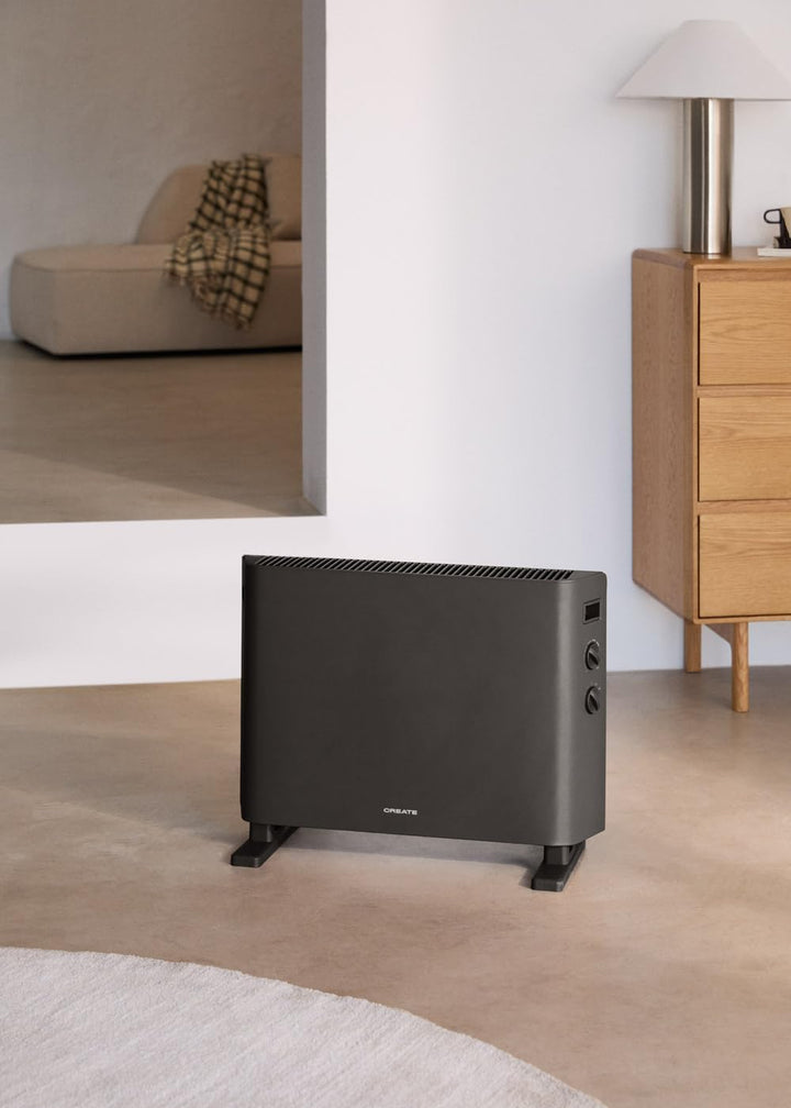 CREATE WARM HANDY/Konvektor-Heizlüfter, Schwarz, Ventilator- und Heissluftfunktion, bis zu 20 m², 4