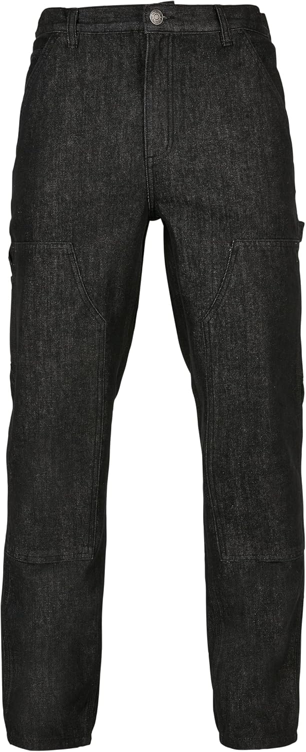 Urban Classics Herren Jeanshose Double Knee Jeans aus robustem Baumwoll-Denim, Regular Fit, erhältli