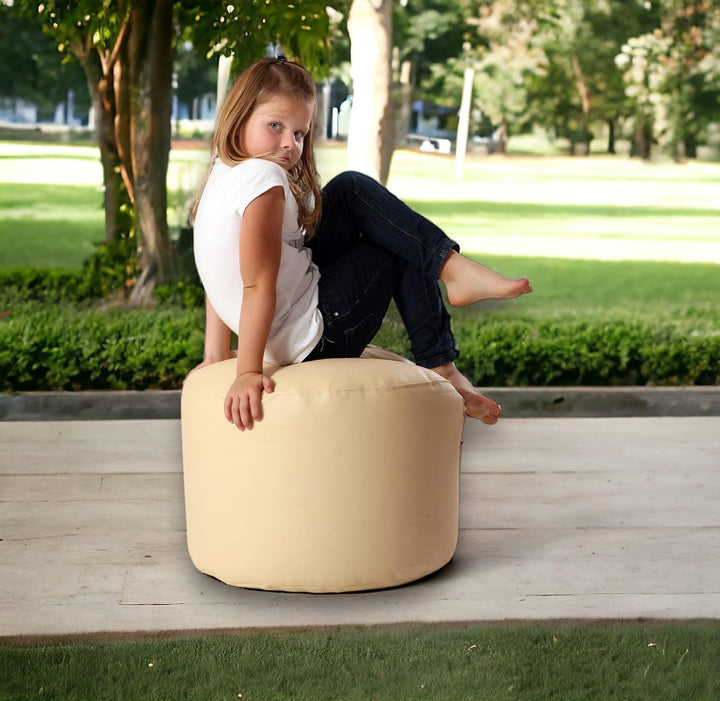 Ecopuf Point | Pouf Sitzhocker 55x40 aus Kunstleder | Pouf Hocker Runder Sitzpouf | Indoor und Outdo
