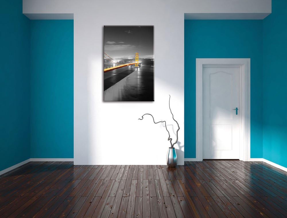 Pixxprint riesige Golden Gate Bridge als Leinwandbild/Grösse: 100x70 / Wandbild/Kunstdruck/fertig be