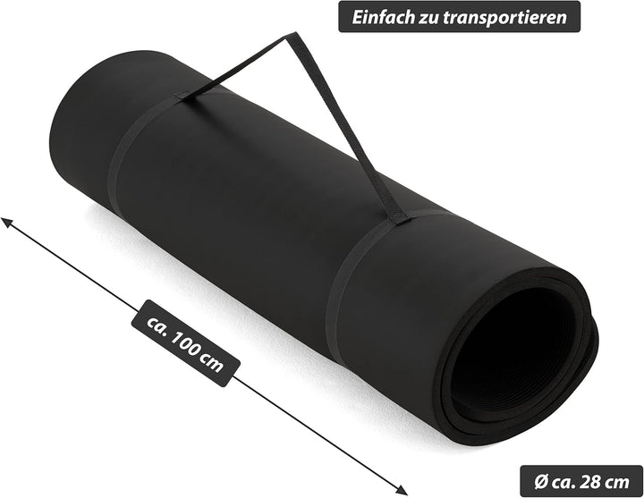 Yogamatte - 190x60x1,5 cm oder 190x100x1,5 cm, mit Tragegurt, Phthalatfrei, Rutschfest, Farbwahl - G