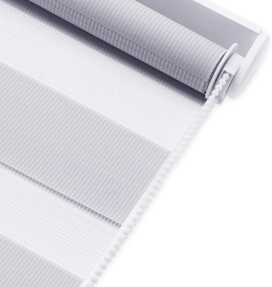 Deswell Doppelrollo Klemmfix ohne Bohren Grau B85 x H110 cm (Stoffbreite 81cm) Rollos für Fenster oh