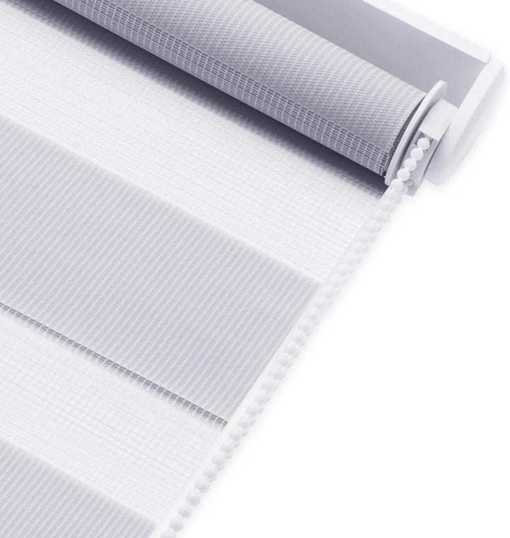 Deswell Doppelrollo Klemmfix ohne Bohren Grau B85 x H110 cm (Stoffbreite 81cm) Rollos für Fenster oh