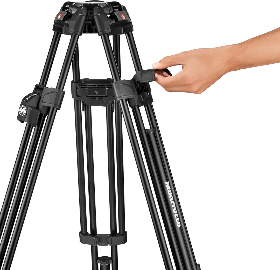 Manfrotto, Profi-Videokamera-Stativ 645, Tripod aus Aluminium mit schnellen Doppelrohrbeinen, Kamera