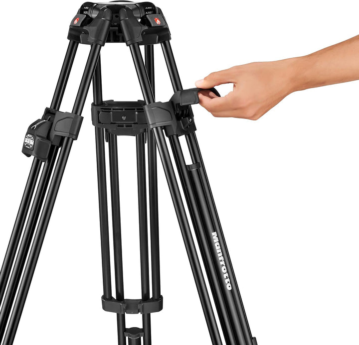 Manfrotto, Profi-Videokamera-Stativ 645, Tripod aus Aluminium mit schnellen Doppelrohrbeinen, Kamera