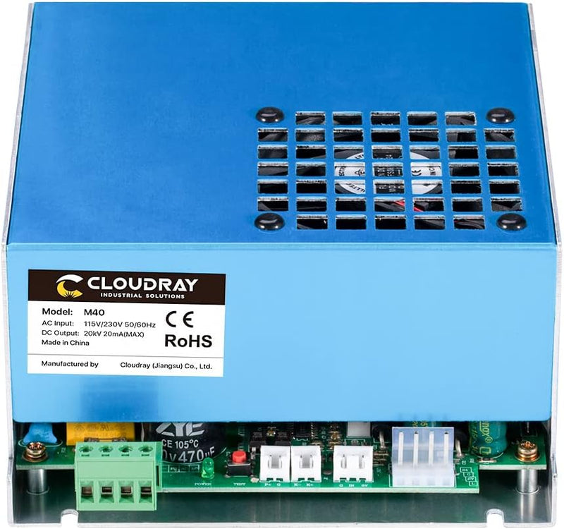 Cloudray 40W CO2 Lazer Power Supply for K40 Lazer Tube Lazer Cutter Lazer Engraver CNC Lazer Machine