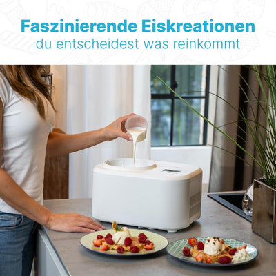 Clatronic® Eismaschine und Joghurtbereiter | Eis in 20 min. | für bis zu 1000ml | Eismaschine mit Ko