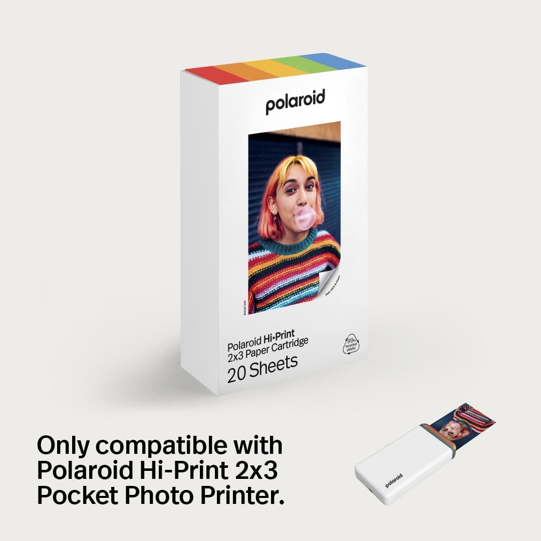Polaroid Bundle Hi-Print+Paper - 2nd Generation - Bluetooth-verbundener 2x3 Pocket Photo- und Dye-Su