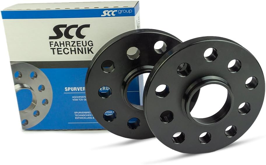 SCC Spurverbreiterung 12125W - schwarz eloxiert - LK: 120/5 NLB: 72,6 - 15mm - 2 Stück 15mm schwarz,
