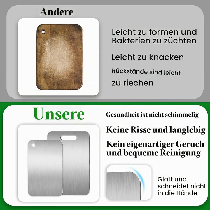 APACALI 4 Stück Titan Schneidebrett, Schneidebrett Edelstahl, Doppelseitiges Lebensmittel Grade Schn