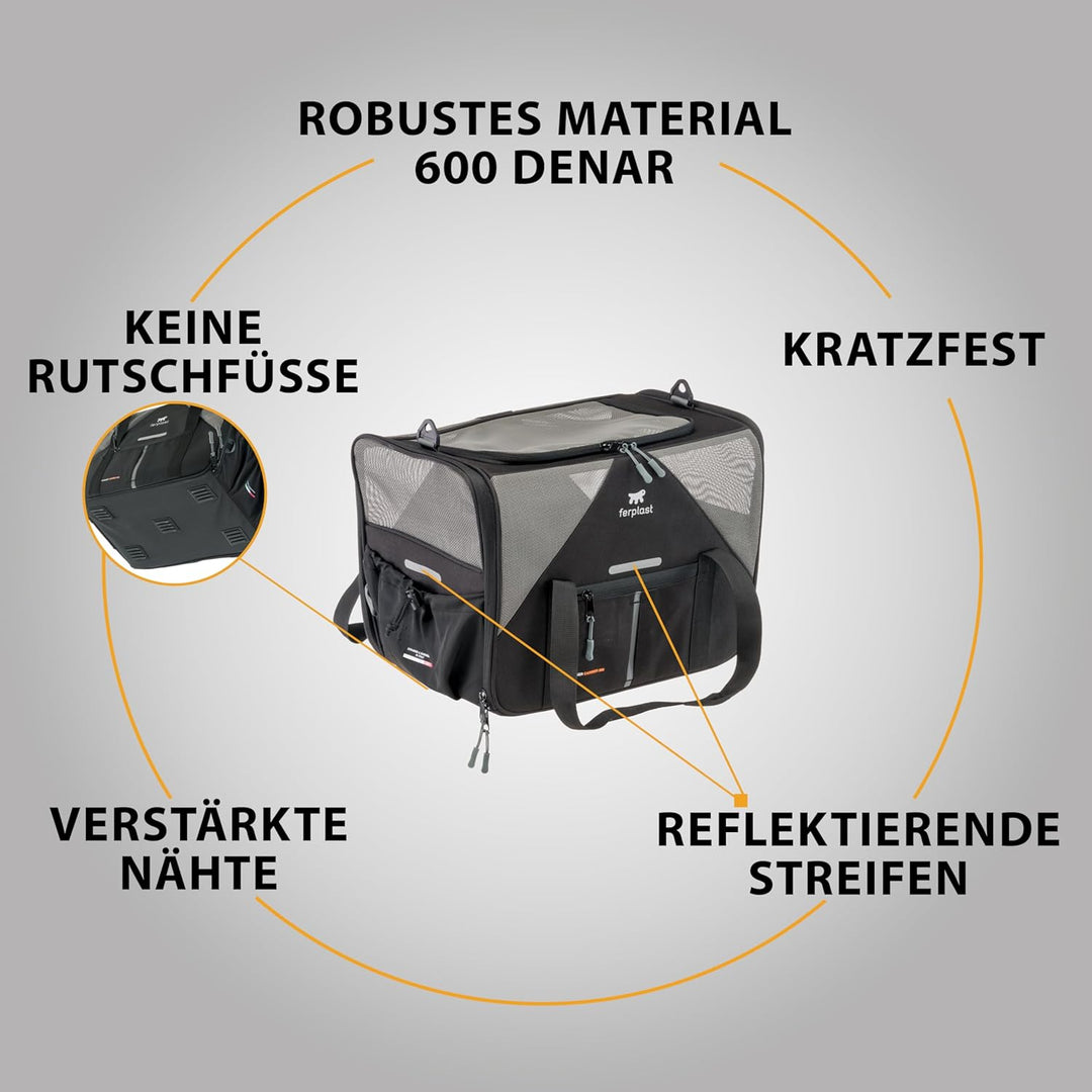 Ferplast Hundebox Voyager Carrier, Transportbox Katze, Hundetasche, verstellbare Griffe und Schulter