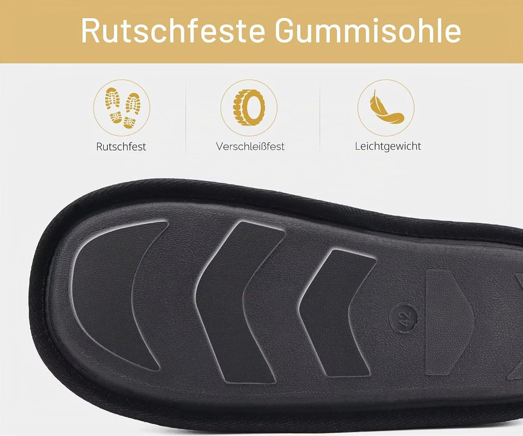 ONCAI Hausschuhe Herren Rückstellschaum Warme Stricken Filz Flauschig Plüsch Pantoffeln für Manner m