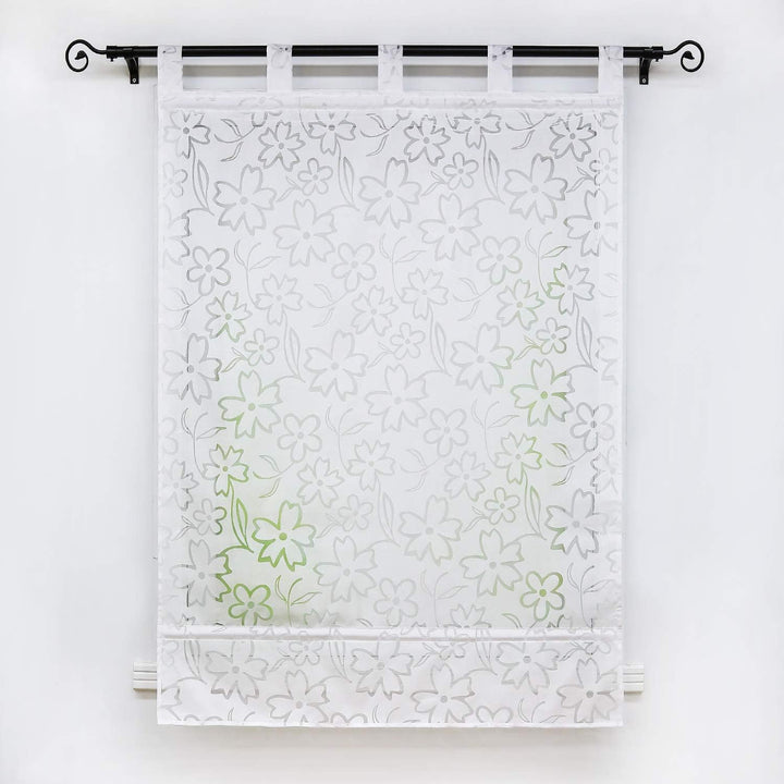 Joyswahl Raffrollo Ausbrenner Raffgardinen mit Schlaufen »Jessica« Gardinen BxH 100x140cm Weiss Blum