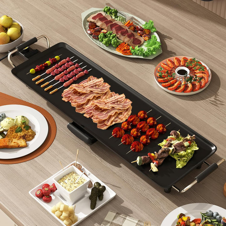 RELAX4LIFE Tischgrill elektrisch, 68,5 x 22,5 cm extra lange Teppanyaki-/Plancha-Grillplatte, Elektr