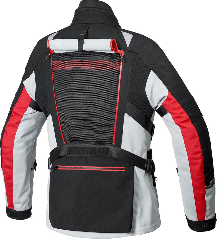 SPIDI H2Out Allroad Motorrad Textiljacke (Black/Grey/Red,XL)
