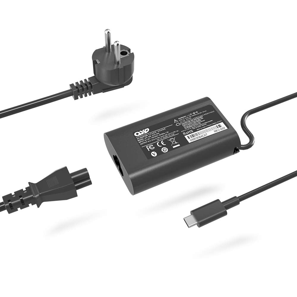 QYD 45W USB Type-C PD Netzteil Notebook Ladegerät für Dell XPS 12 9250 XPS 13 9360 9370 Inspiron 14