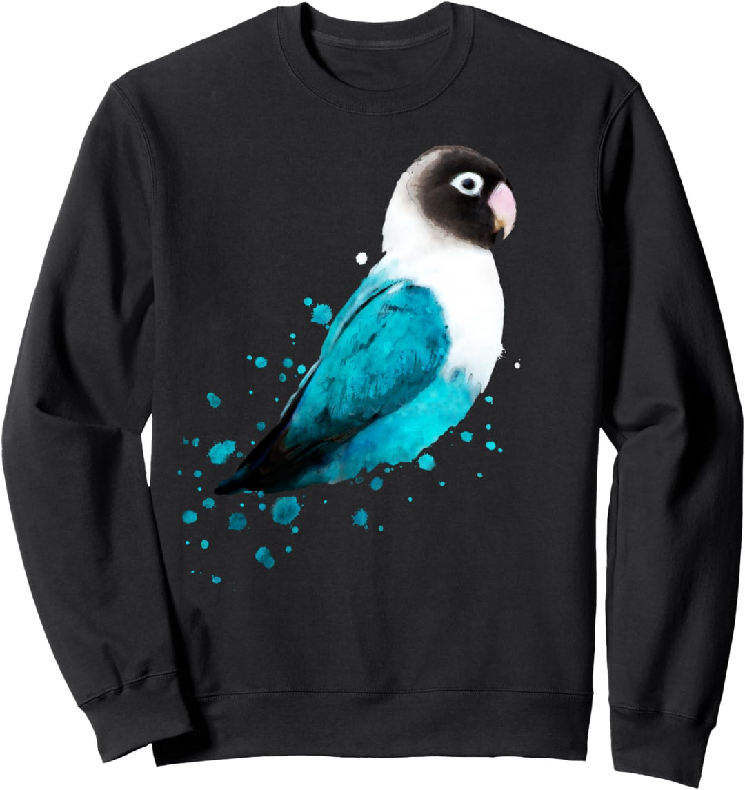 Masked Lovebird, Black-masked Lovebird, Blue Parrot Bird Sweatshirt