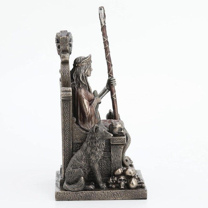 Veronese Design Skulptur Hel, die nordische Göttin von Helheim, Kaltgussharz, Antik-Bronze-Finish, S