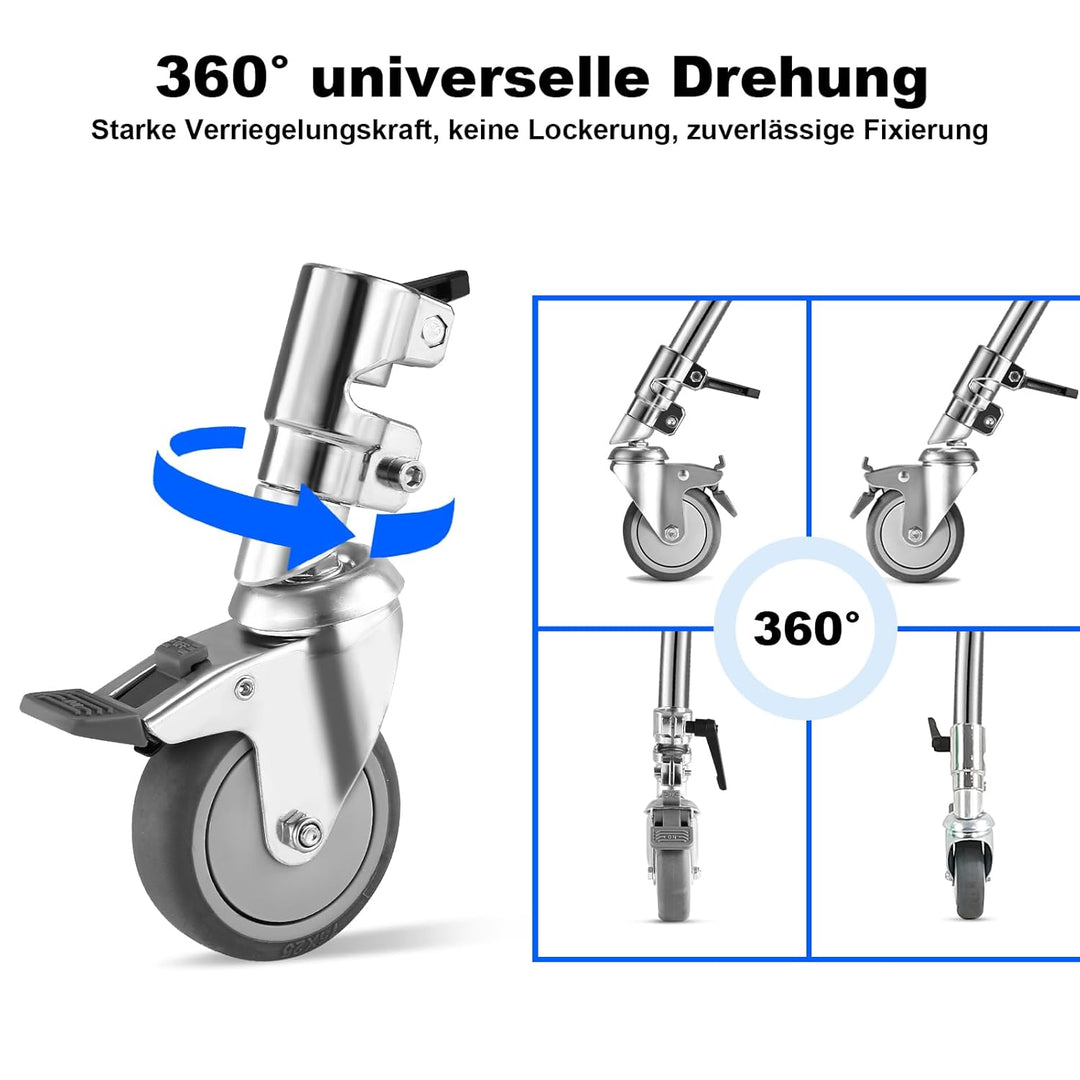 Soonpho 3 Stück Stativrollen C Stand Rollen für Stativ Wheels Stativ Wheels C Ständer Professional L