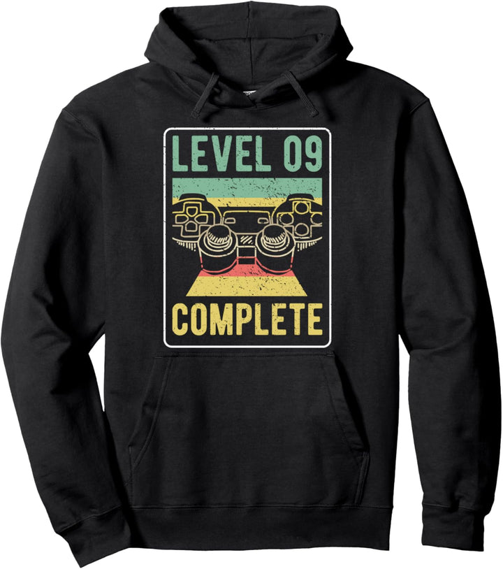 9. Geburtstag Geschenk Junge Mädchen Gamer Zocker Level 9 Pullover Hoodie
