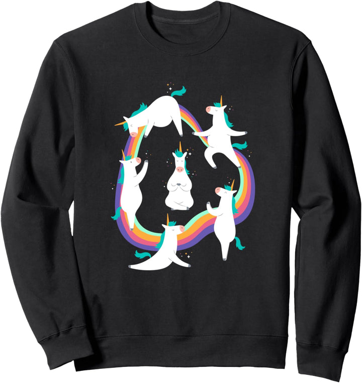 Süsses Einhorn mit Yoga Posen & Asanas Sweatshirt