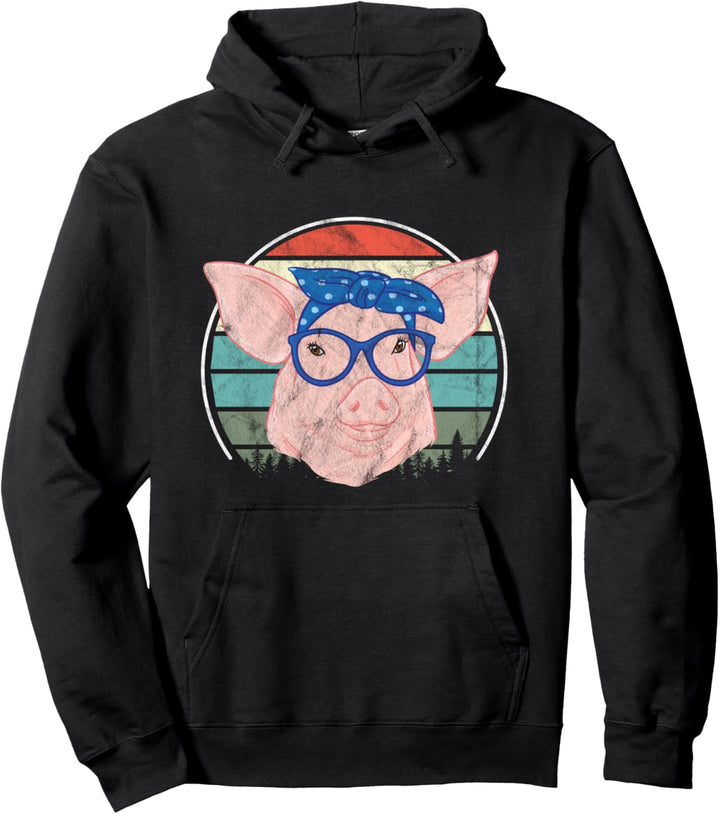 Vintage Schweine Landwirt Retro Bauer Pullover Hoodie