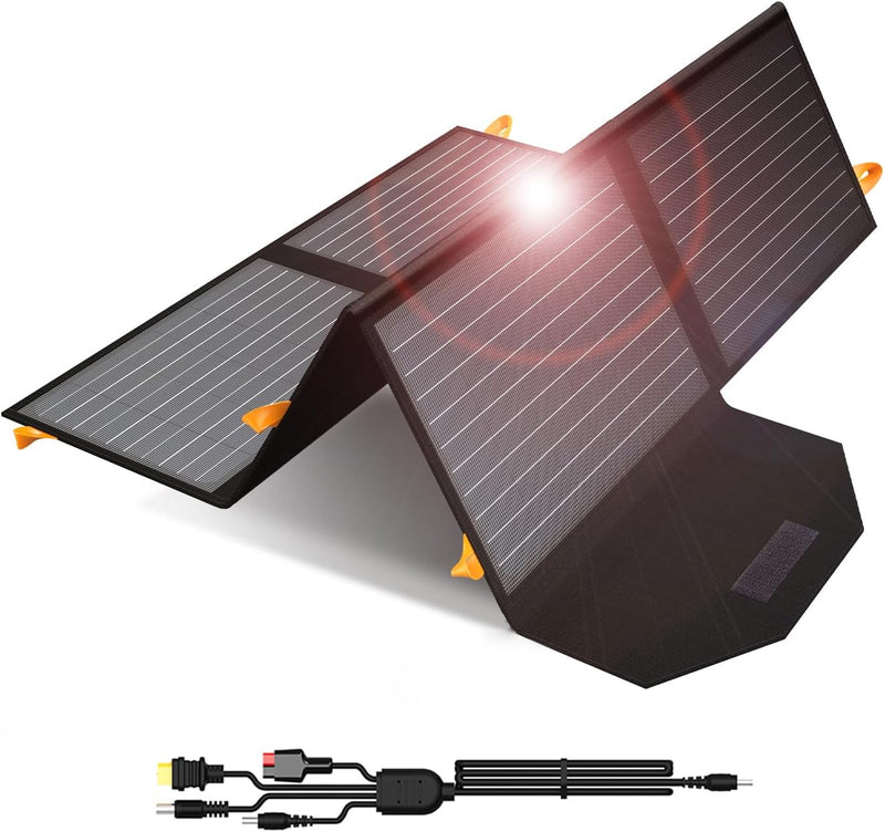 Solarpanel 60W,Solar Ladegeräte Tragbare QC3.0 USB-A PD3.0 USB-C Ausgang faltbar IP65 wasserdicht St