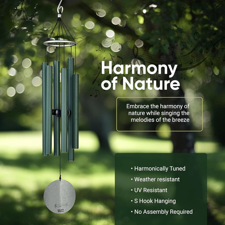 Nature's Melody Aureole Tunes Windspiel, Outdoor-Windspiel mit 6 Röhren, in C-Pentatonik gestimmt, 1