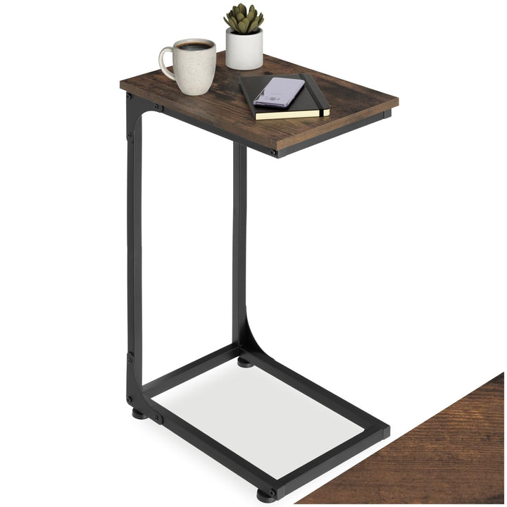 tectake Beistelltisch in C-Form im Industrie-Design, 30 x 40 x 63 cm, Sofatisch für Kaffee Laptop Co