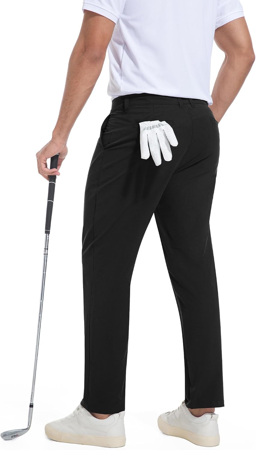 Holure Herren Golf Hosen wasserdichte Slim Fit Golf Hosen Leichte Stretch Outdoor Hosen mit Taschen