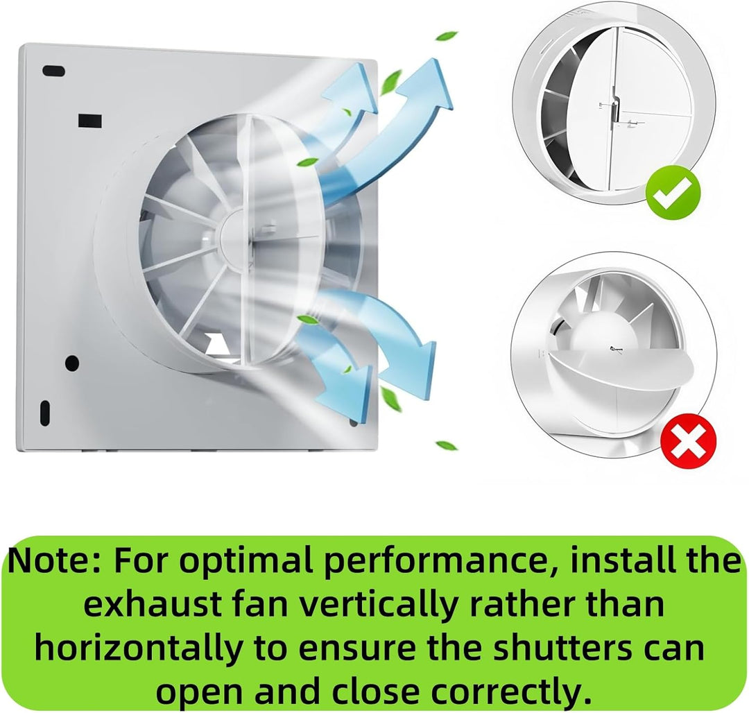 Badlüfter 100mm mit Rückstauklappe, Leiser Abluftventilator 12W Ventilator Badezimmer Lüfter mit 1,1