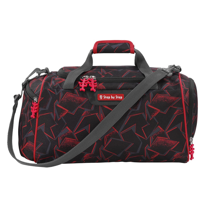 Step by Step Sporttasche Ninja Yuma, schwarz-rot, mit Nasswäschefach, Abnehmbarer Tragegurt, Verstel