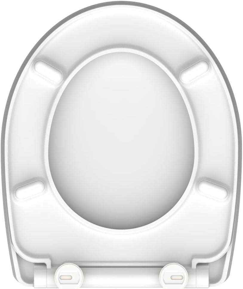 SCHÜTTE WC-Sitz Duroplast HG HAPPY ELEPHANT, Hochglänzender Toilettensitz mit Absenkautomatik, Schne