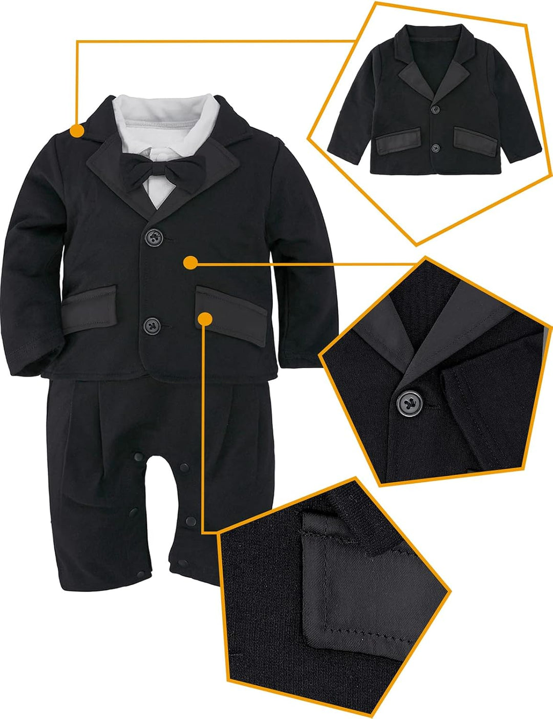mintgreen Baby Junge Gentleman Strampler, 2pcs Anzug Set Hochzeit Outfit mit Mantel, 6-24 Monate 6-9