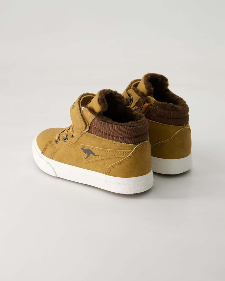 KangaROOS Unisex Kinder KAVU Iii Sneaker 21 EU Tan Yellow Coffee, 21 EU Tan Yellow Coffee