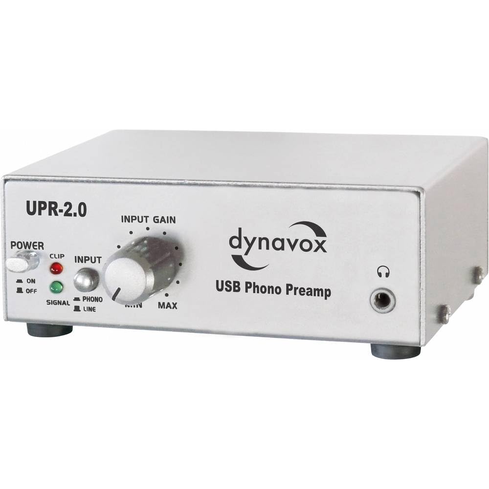 Dynavox Phono-Vorverstärker UPR-2.0, für Plattenspieler mit MM-Abtastsystemen, USB-Ausgang zum Digit