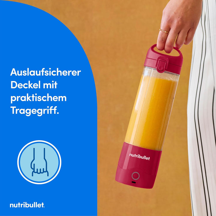 nutribullet Portable Mixer, 475ml BPA-freies Tritan Becher, Mini-Mixer mit 4-Punkt-Edelstahlklinge,
