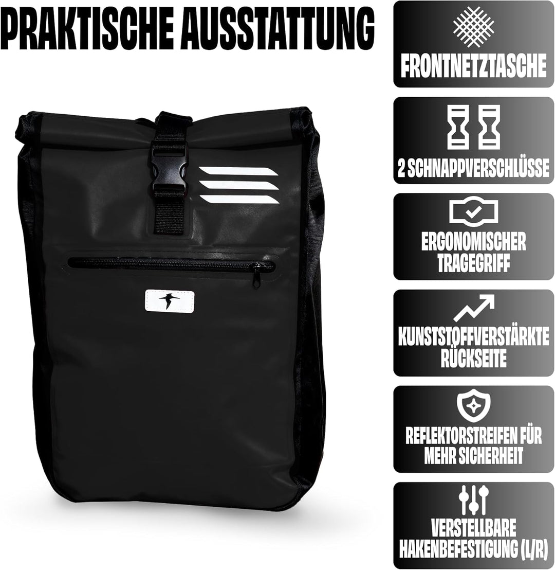 Red Loon Kurier Rucksack Courier Bag Kuriertasche LKW-Plane Backpack Kurierrucksack Schwarz, Schwarz