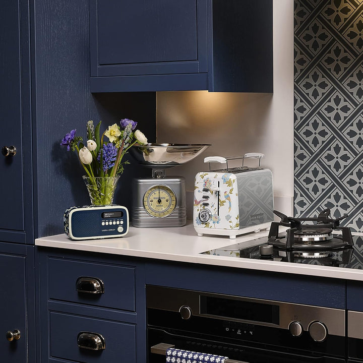 VQ Laura Ashley 2-Scheiben-Toaster mit einstellbaren Heiz-, Auftau- und Aufwärmmodi - Edelstahl Vint