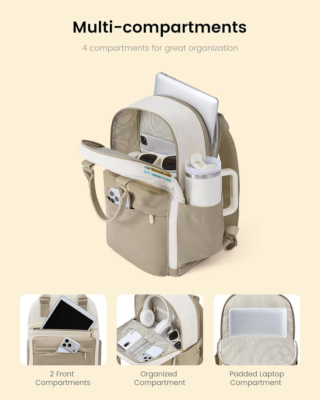 LOVEVOOK Laptop Rucksack Damen, Schulrucksack Teenager Mädchen Schultasche Wasserdicht Travel Backpa
