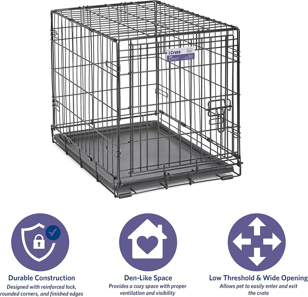 MidWest Homes for Pets iCrate Modell 1524 Hundebox, ca. 61 cm lang, mit Einzeltür, auslaufsicherer B