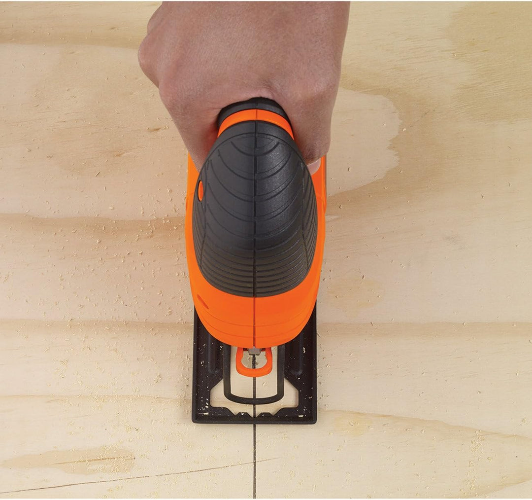 Black+Decker Stichsäge, Pendelhubsäge ( 520W, max. 70 mm Schnitttiefe, mit Softgriff, Sight-Line-Kan