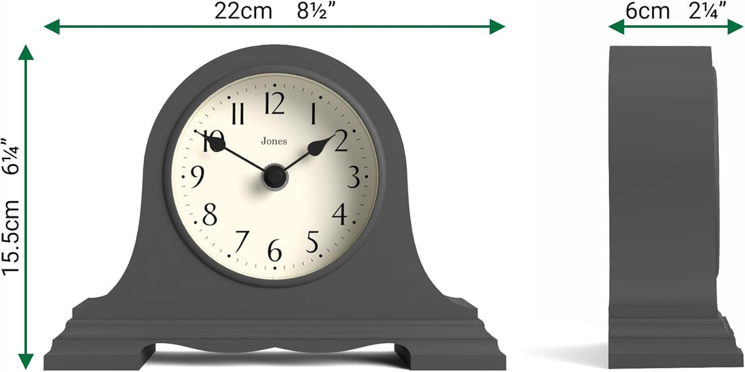 JONES CLOCKS® Speakeasy Kaminsimsuhr - Traditionelles/Klassisches Design - Schlafzimmeruhr - Wohnzim