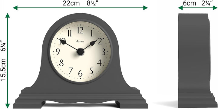 JONES CLOCKS® Speakeasy Kaminsimsuhr - Traditionelles/Klassisches Design - Schlafzimmeruhr - Wohnzim
