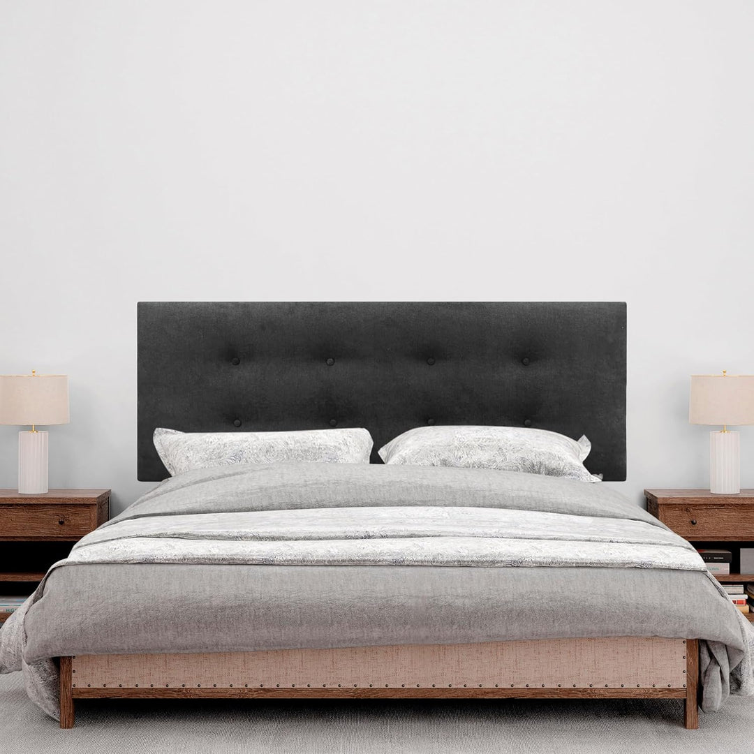 DHOME Kunstleder oder Stoff Kopfteil AQUALINE Pro mit 2 Reihen von Knöpfen gepolstertes Kopfteil Lux