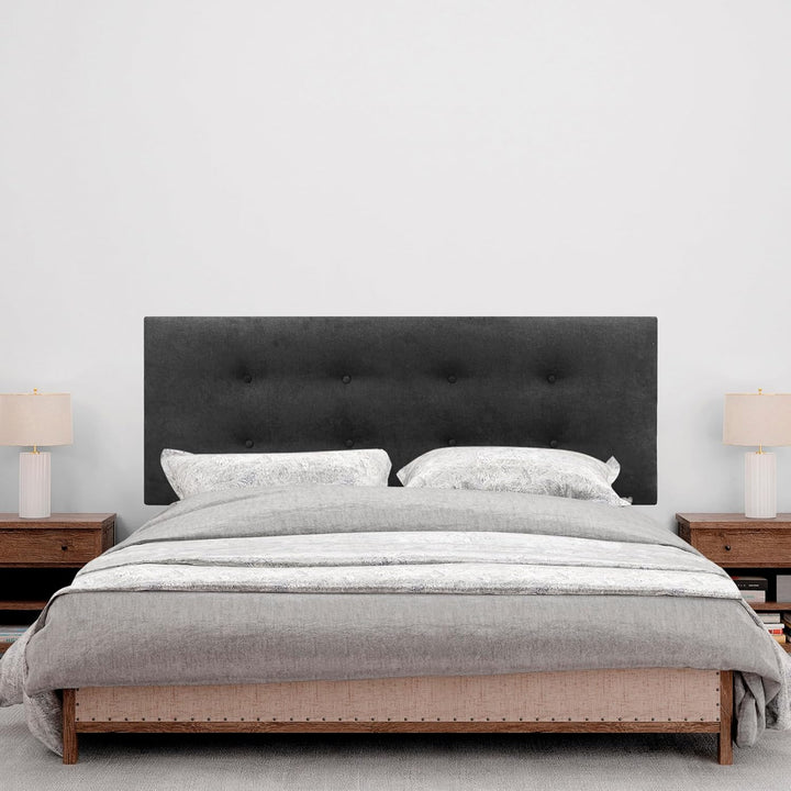 DHOME Kunstleder oder Stoff Kopfteil AQUALINE Pro mit 2 Reihen von Knöpfen gepolstertes Kopfteil Lux